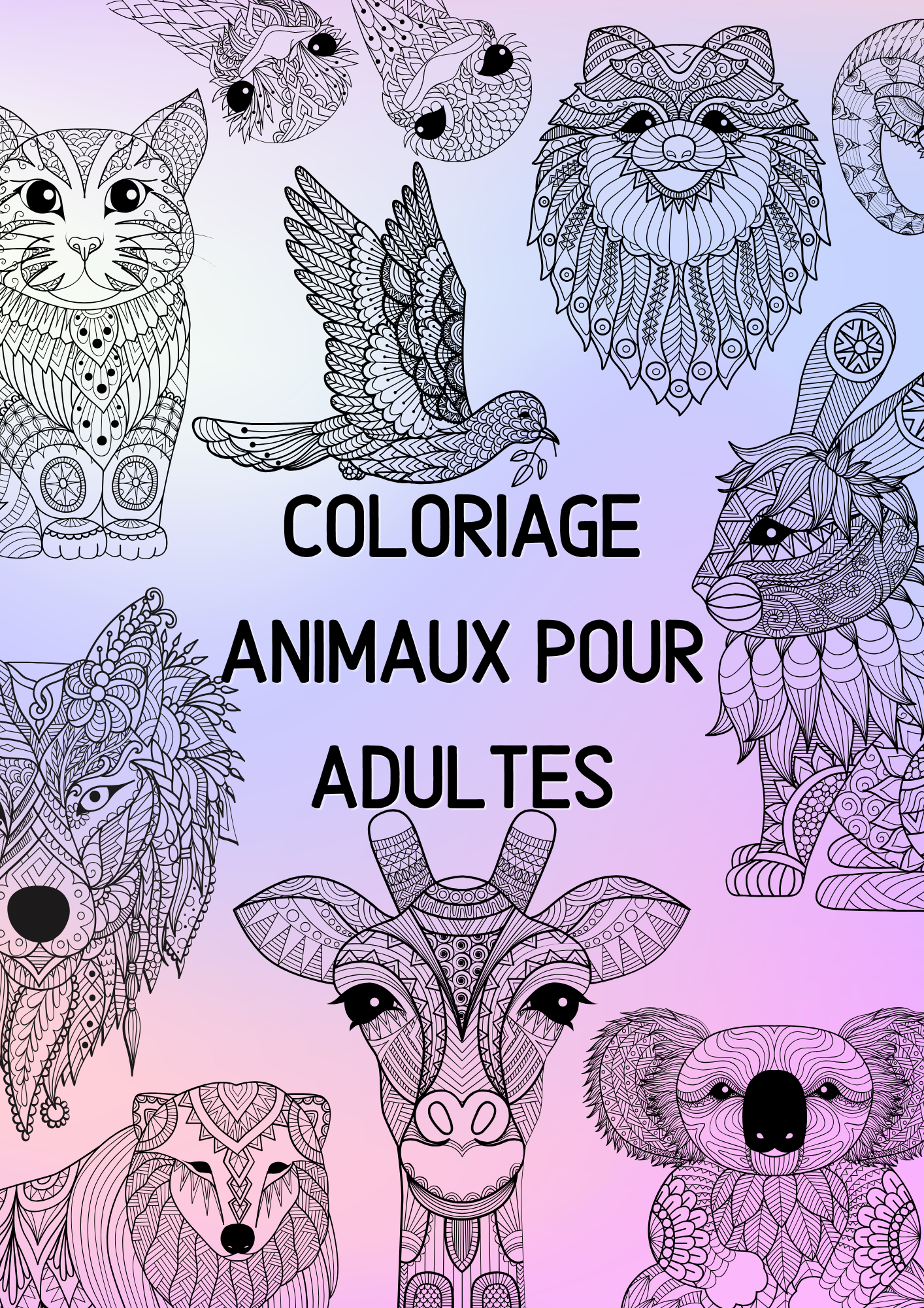 Coloriage Animaux pour Adultes – 20 Feuilles à Imprimer (PDF)